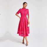 Carmen - Elegantes Midikleid – Rosa