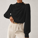 Susan - Elegante Bluse mit Lockerem Schnitt – Schwarz