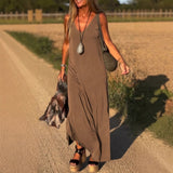 Riley - Lockeres Maxikleid – Braun