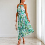 Emaan - Stilvolles Blumen-Maxi-Kleid – Grün
