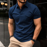 Jayden - Stilvolles Schlankes Polohemd – Blau