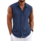Romy - Bequemes Ärmelloses Shirt – Blau