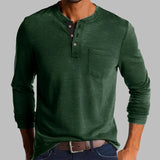 Dalton - Langarm-Henley-Shirt – Grün