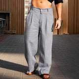 Brandon - Leichte Weitbein-Hose – Grau