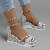 Mildred - Stilvolle Sandalen mit Schnalle – Silber