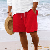 Simone - Lässige Gestreifte Badeshorts – Rot