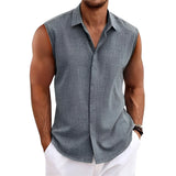 Romy - Bequemes Ärmelloses Shirt – Grau