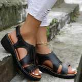 Donna - Bequeme Offene Keilsandalen – Schwarz