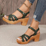 Ffion - Stilvolle Chunky Sandalen – Grün