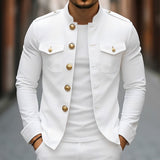 Leighton - Lässige Klassische Knopfjacke – Weiß