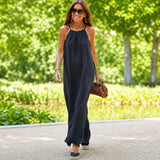 Macias - Lässiges Neckholder-Kleid – Schwarz