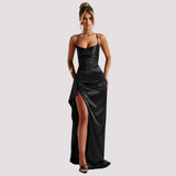 Hallie - Elegantes Rückenfreies Maxikleid – Schwarz