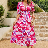 Doherty - Lockere Blumige Midikleid – Rosa