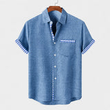 Holden - Stilvolles Kurzarmhemd – Blau