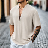 Fabio - Stilvolles Kurzarmhemd – Beige