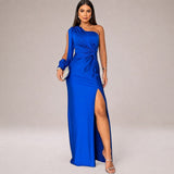 Marianne - Elegantes One-Shoulder-Kleid – Dunkelblau