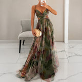 Michelle - Florales Maxikleid – Grün