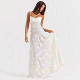 Jazmine - Stilvolles, schmales Maxikleid – Weiß