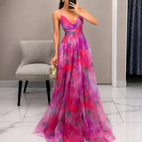 Michelle - Florales Maxikleid – Rosa