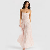 Jazmine - Stilvolles, schmales Maxikleid – Pink