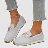 Elle - Lässige Loafer mit Schnalle – Weiß