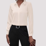 Alisa - Elegantes Button-Up-Hemd – Beige