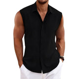 Romy - Bequemes Ärmelloses Shirt – Schwarz