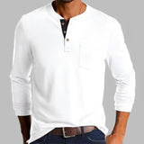 Dalton - Langarm-Henley-Shirt – Weiß