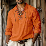 Nathan - Leichtes Langarmhemd – Orange