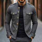 Leighton - Lässige Klassische Knopfjacke – Grau
