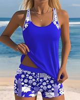 Tyrese - Stilvoller Tanktop-Badeanzug – Blau