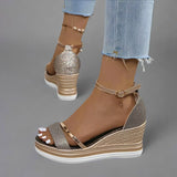 Mildred - Stilvolle Sandalen mit Schnalle – Gold