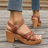 Ffion - Stilvolle Chunky Sandalen – Braun