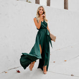 Kareem - Lässiges Maxikleid mit Taillengürtel – Grün