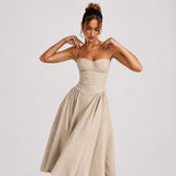 Hadley - Stilvolles Camisole-Kleid – Beige