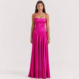 Jazmine - Stilvolles, schmales Maxikleid – Rot