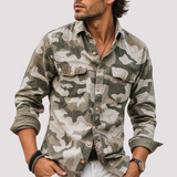 Jeffrey - Tarn-Revers-Cargohemd – Khaki