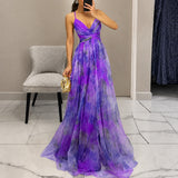 Michelle - Florales Maxikleid – Lila