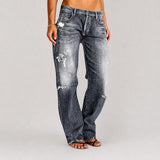 Stacey - Stilvolle Weitbein-Jeans – Grau