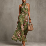 Emelia - Stilvolles Boho-Maxikleid – Grün
