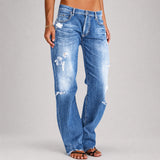 Stacey - Stilvolle Weitbein-Jeans – Blau