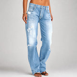 Stacey - Stilvolle Weitbein-Jeans – Hellblau