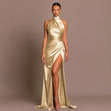 Elle - Elegantes langes Kleid – Gold