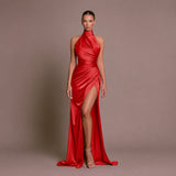 Elle - Elegantes langes Kleid – Rot