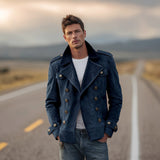 Marv - Stilvolle Zweireihige Jacke – Blau