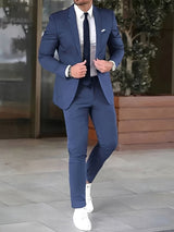 Zion - Formeller Slim Fit Anzug – Blau