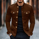 Leighton - Lässige Klassische Knopfjacke – Braun