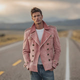 Marv - Stilvolle Zweireihige Jacke – Rosa