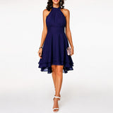Kristina - Elegantes Kurzes Neckholderkleid – Dunkelblau