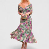 Bernice - Elegantes Gerafftes Maxikleid – Rosa